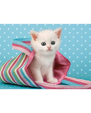 Puzzle Castorland - White Cat In Bag, 108 Piese