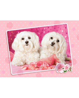 Puzzle Castorland - Two Doggies In Pink, 120 Piese