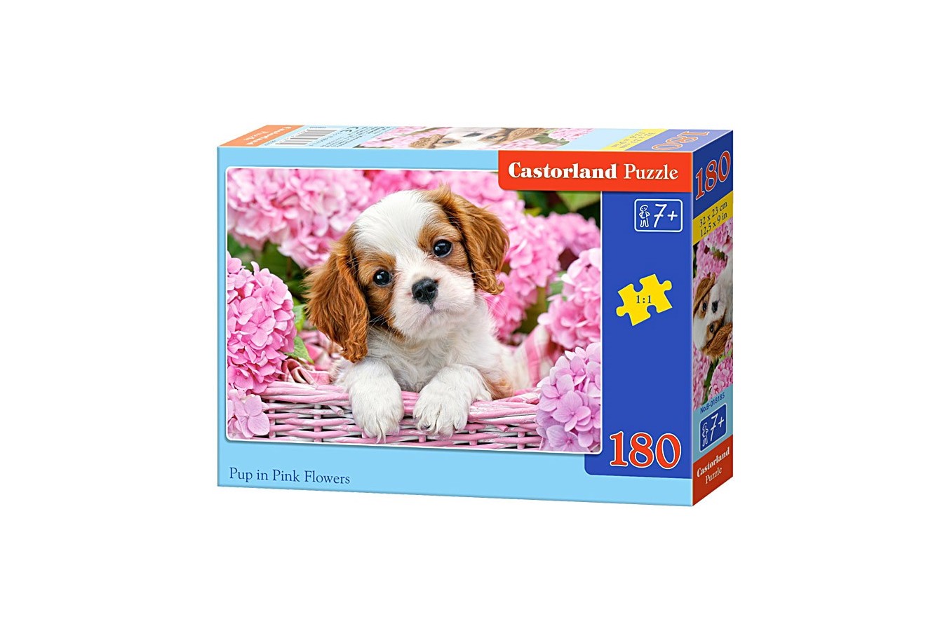 Puzzle Castorland - Pup In Pink Flowers, 180 Piese