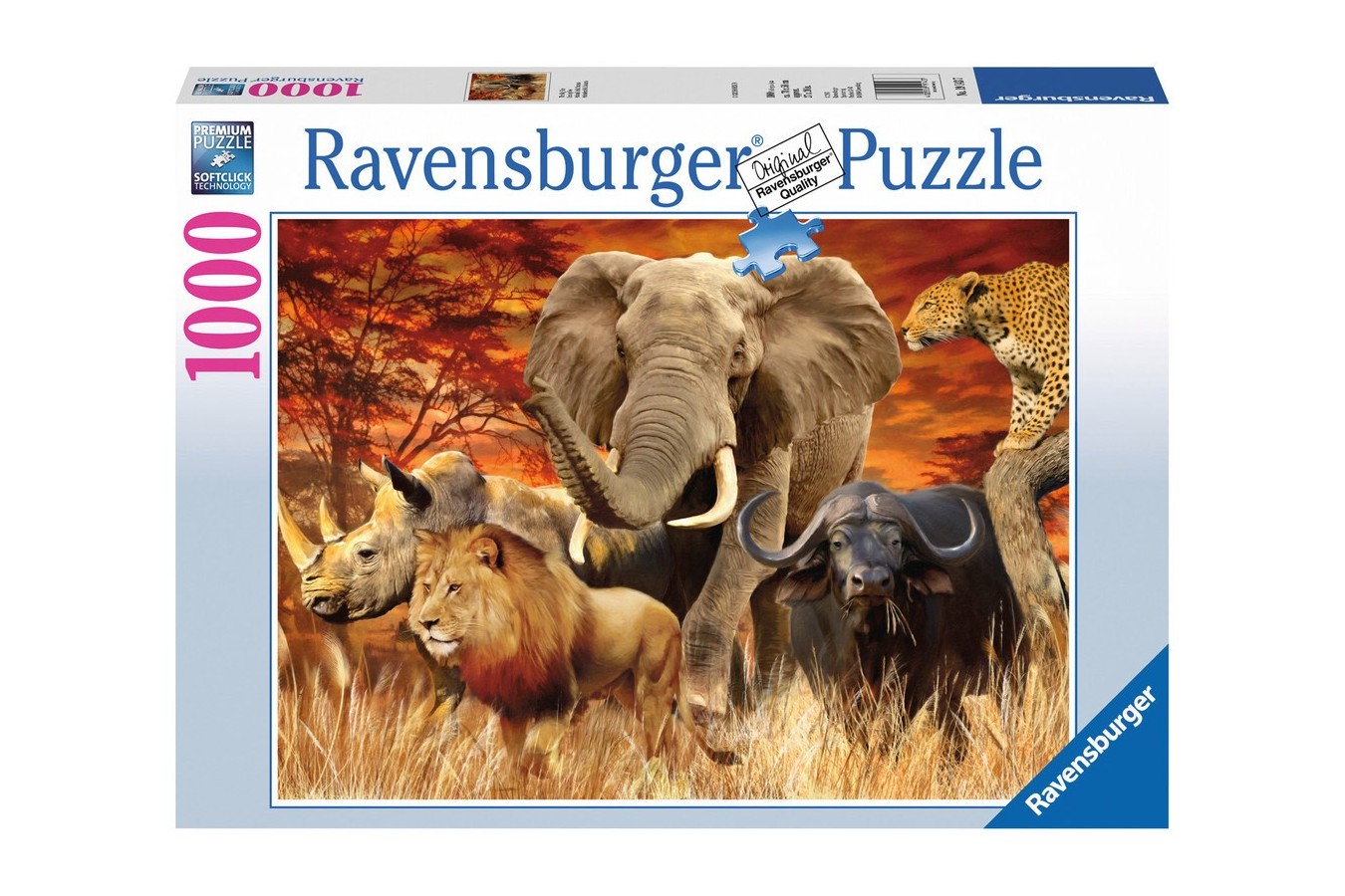 Puzzle Ravensburger - Cele Cinci Mari Animale, 1000 piese (19143)