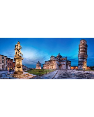 Puzzle Castorland Panoramic - Pisa And Piazza Dei Miracoli, 600 Piese