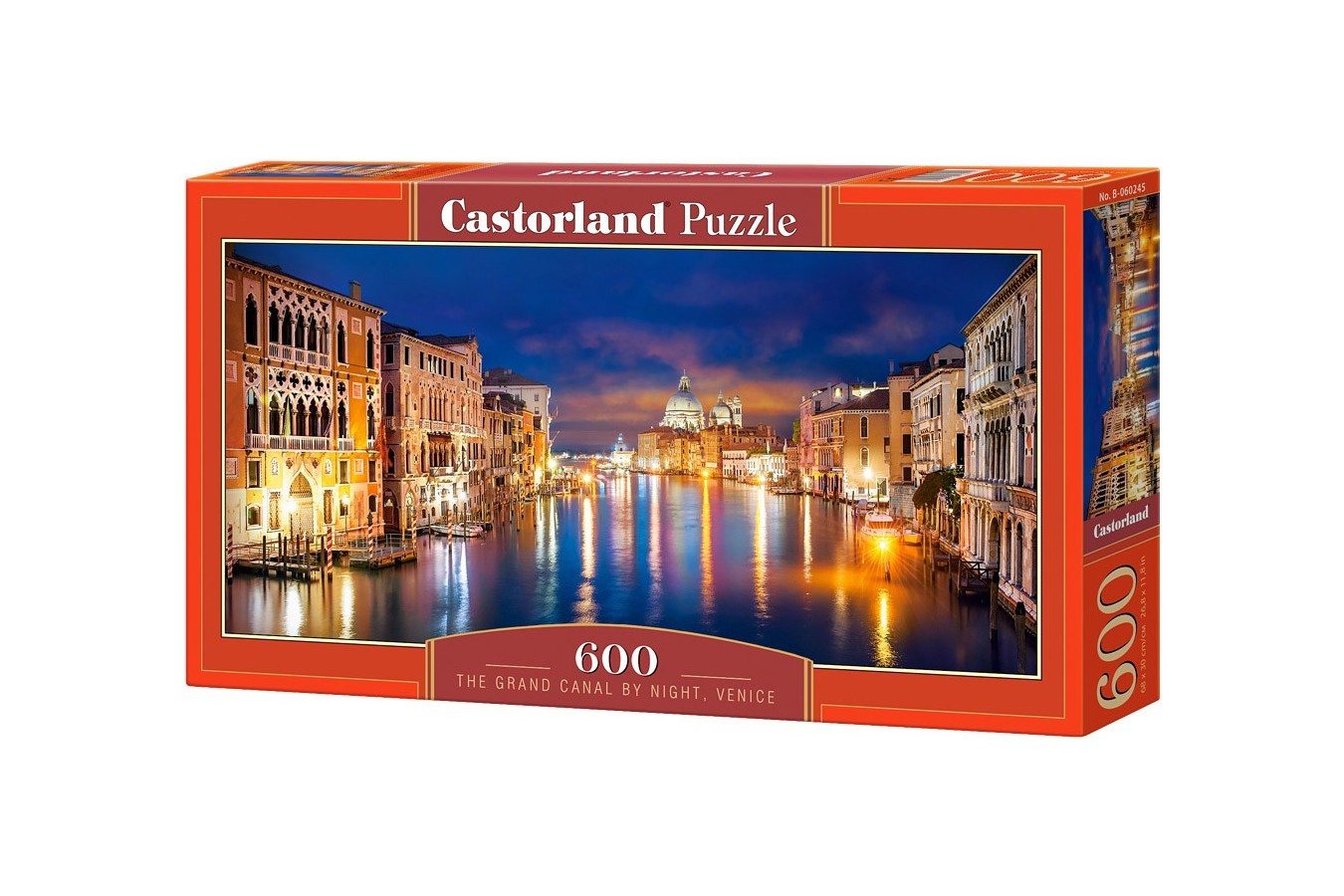 Puzzle Castorland Panoramic - The Grand Canal By Night Venice, 600 Piese