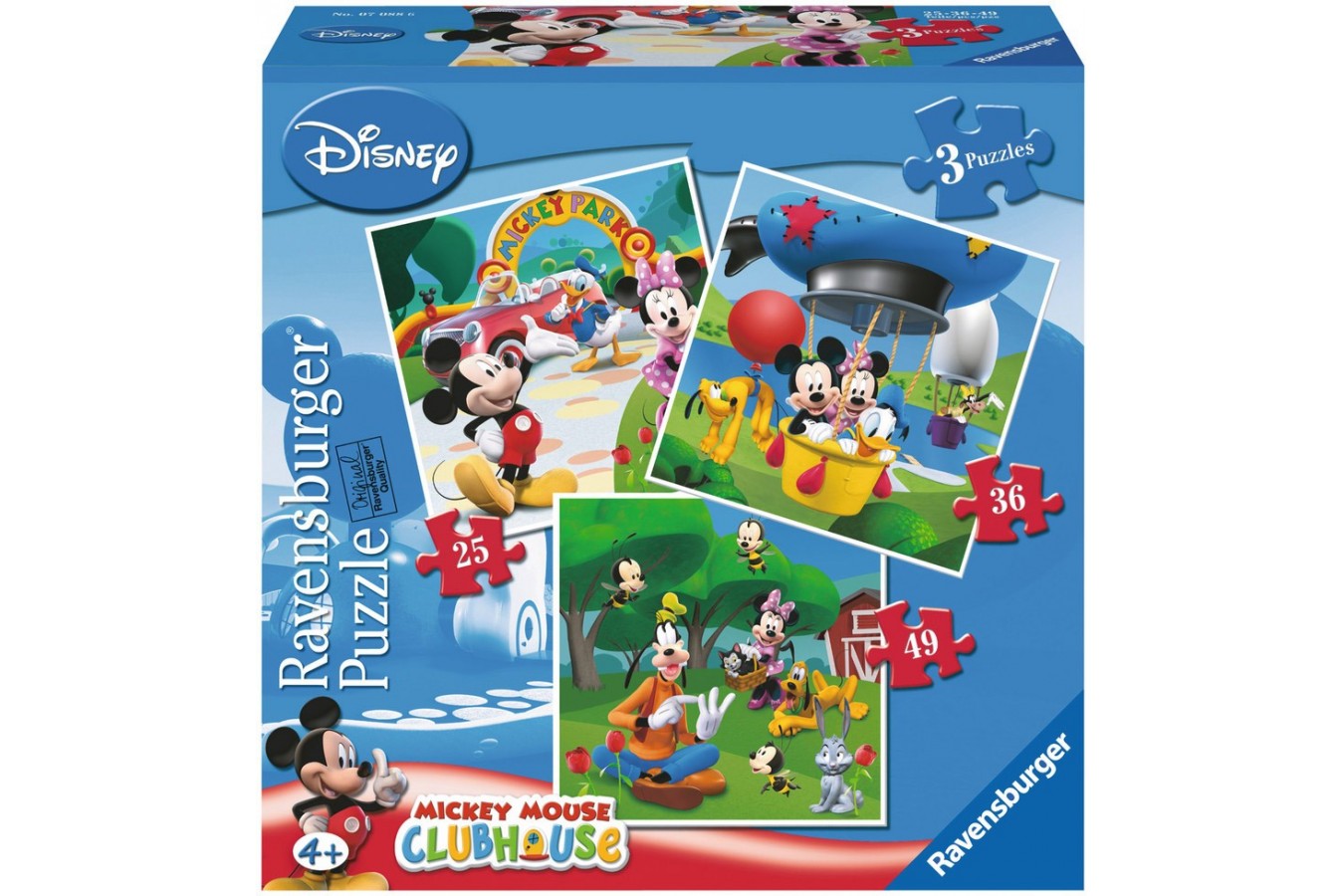 Puzzle Ravensburger - Clubul Mickey Mouse, 25/36/49 piese (07088)