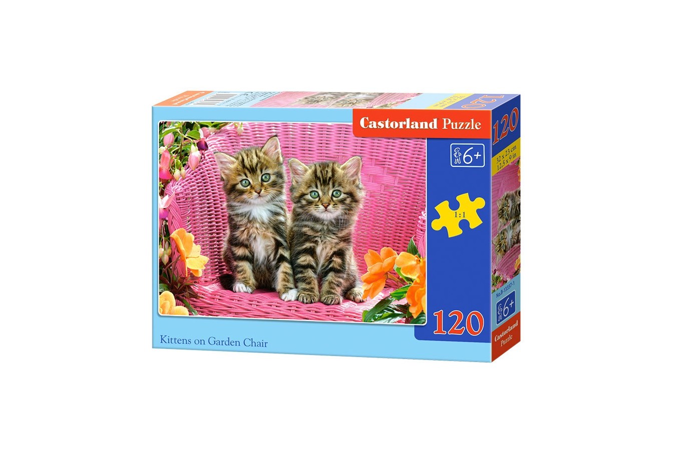 Puzzle Castorland - Kittens on garden chair, 120 piese