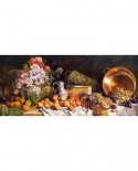 Puzzle Castorland Panoramic - Still Life with Fruits and Flower on Table, 600 piese