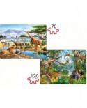 Puzzle Castorland 2 in 1 - Savanna and Jungle, 70/120 piese