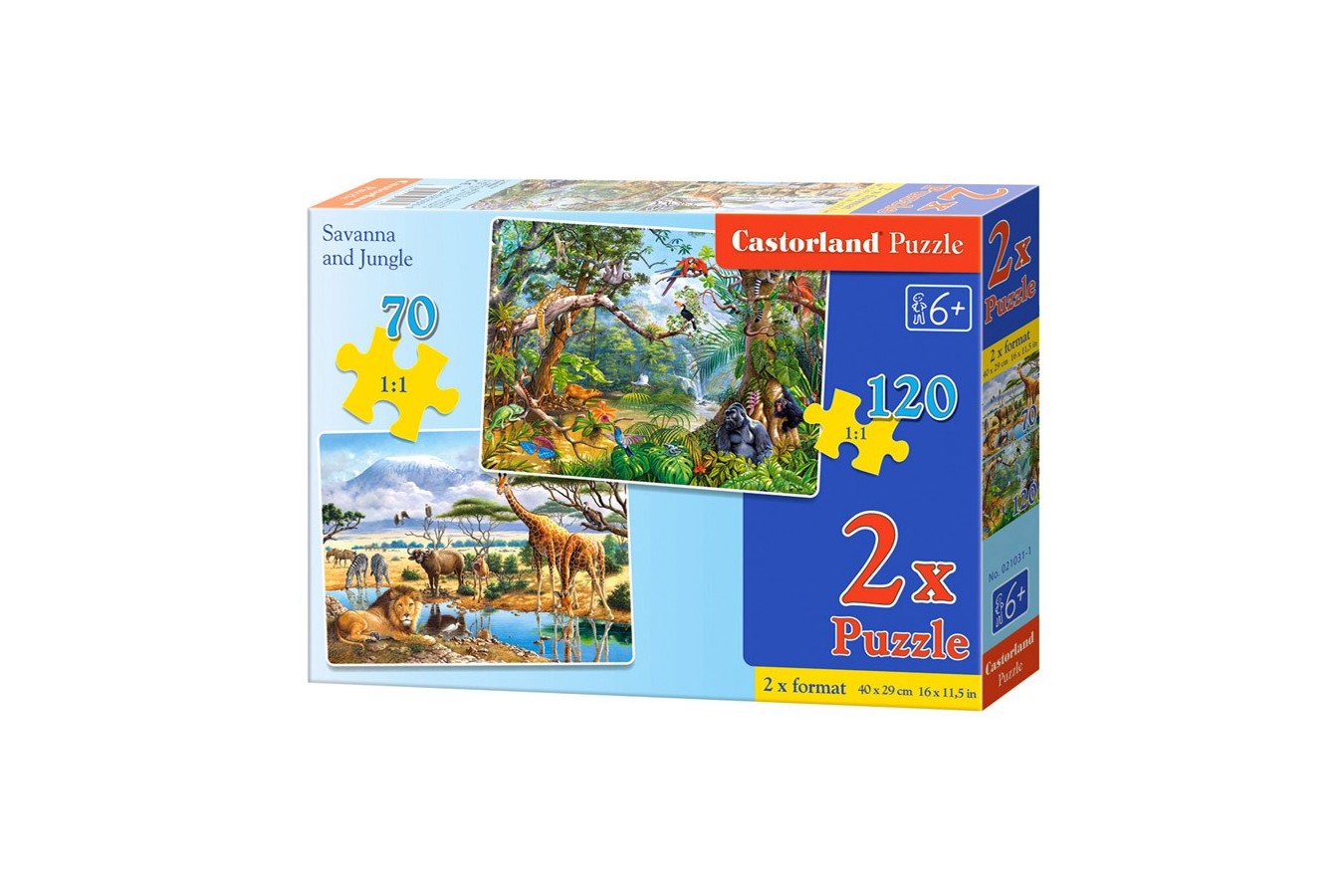 Puzzle Castorland 2 in 1 - Savanna and Jungle, 70/120 piese