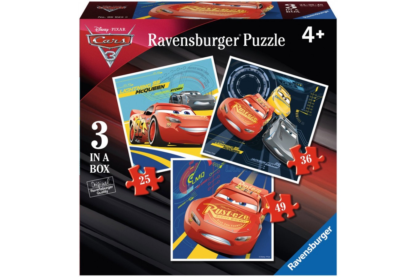 Puzzle Ravensburger - Cars, 25/36/49 piese (06925)
