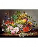 Puzzle Castorland - Still life with flowers and fruit basket, 2000 piese