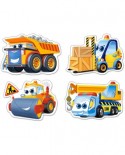 Puzzle 4 in 1 Castorland - Funny Building Machines, 3/4/6/9 piese