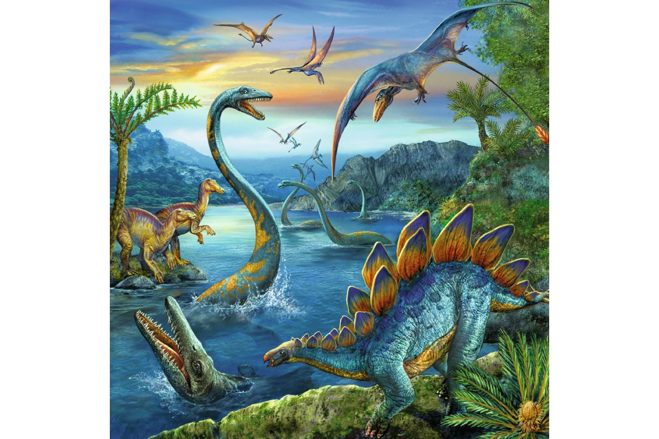 Puzzle Ravensburger - Farmecul Dinozaurilor, 3x49 piese (09317)