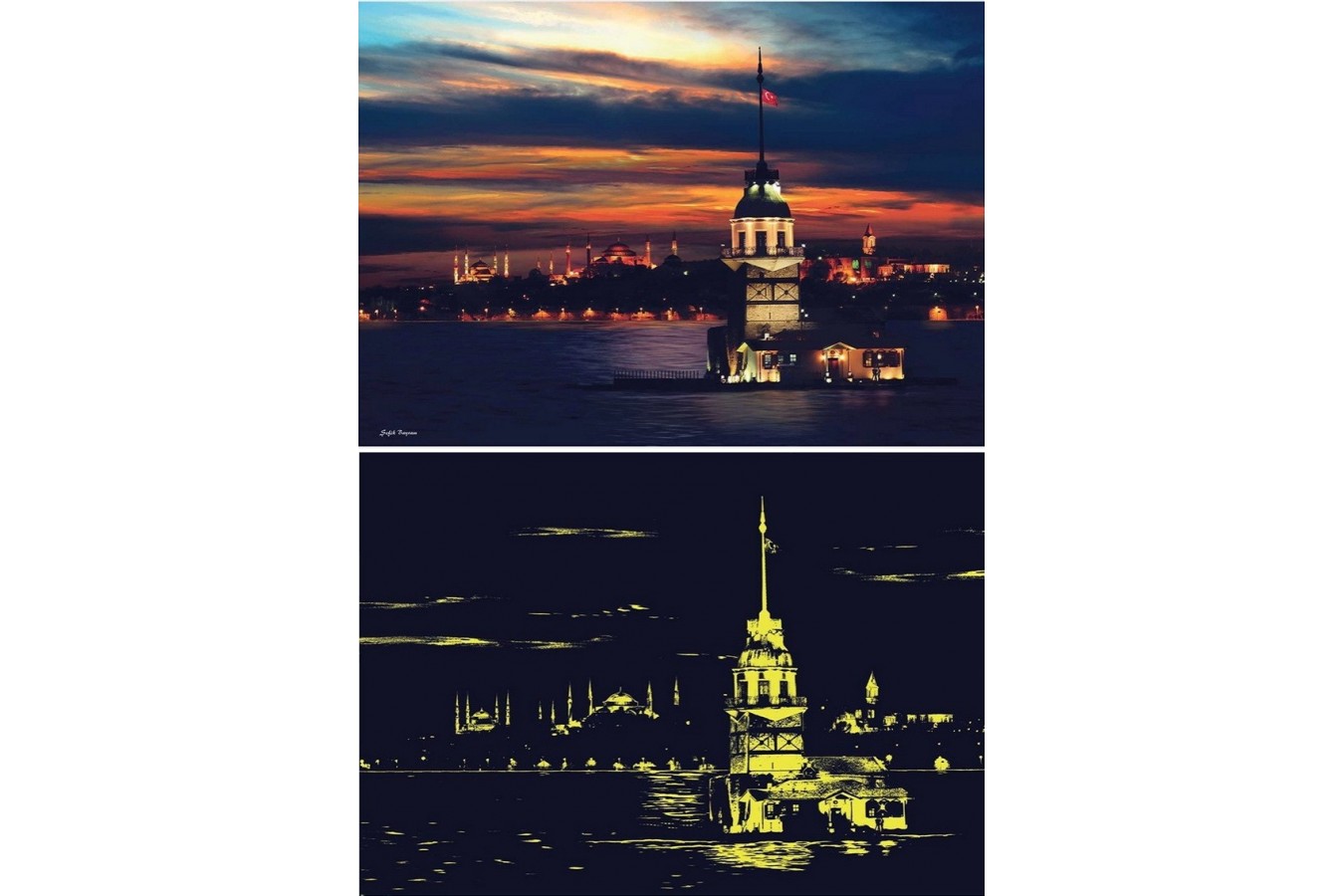 Puzzle Anatolian - Maiden's Tower, 1000 piese, fosforescent (1903)