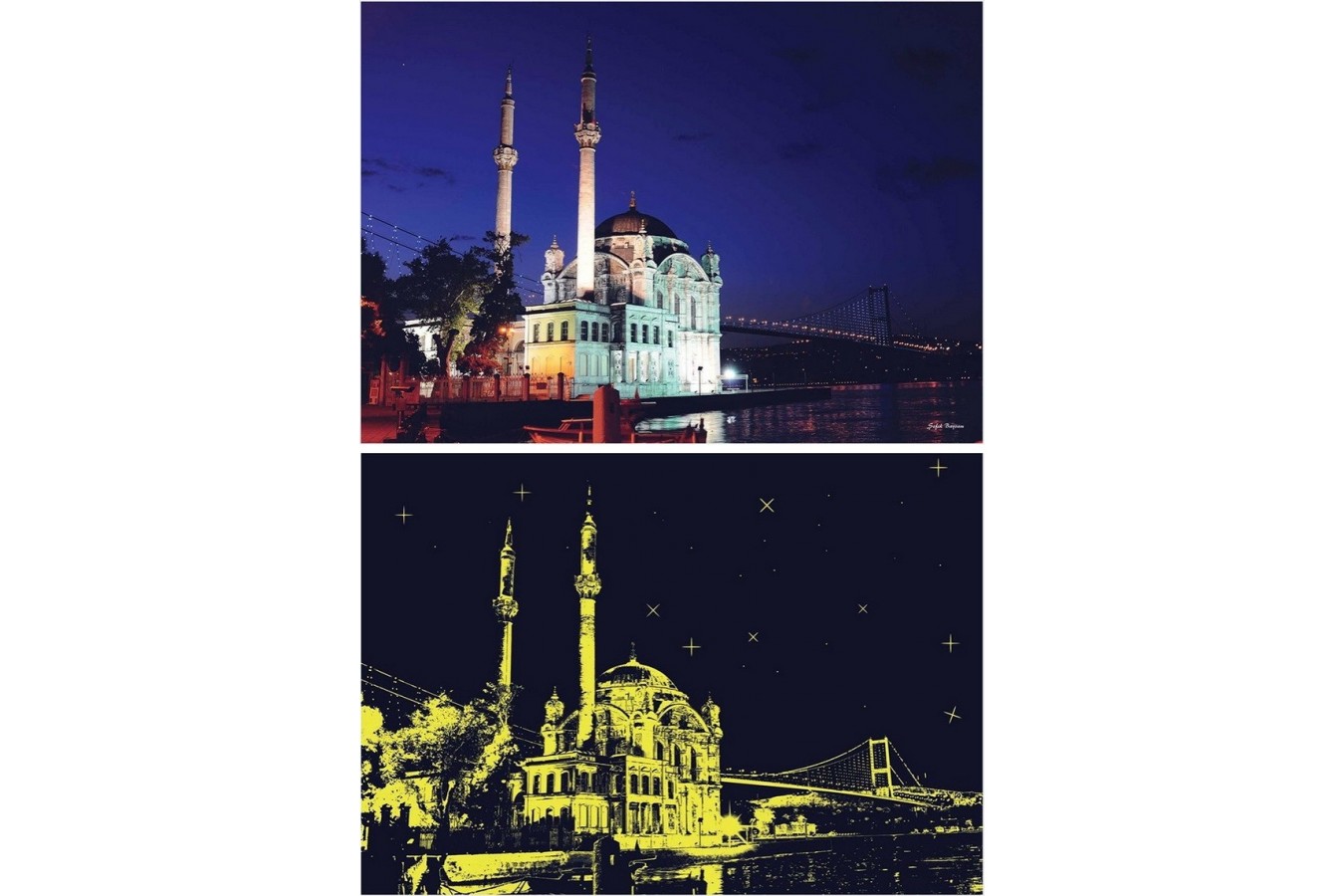 Puzzle Anatolian - Ortakoy Mosque, 1000 piese, fosforescent (1904)