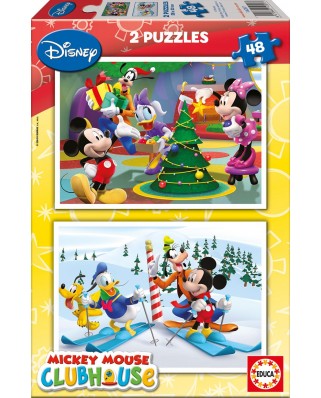 Puzzle Educa - Mickey Mouse: Winter Time, 2x48 piese (14207)