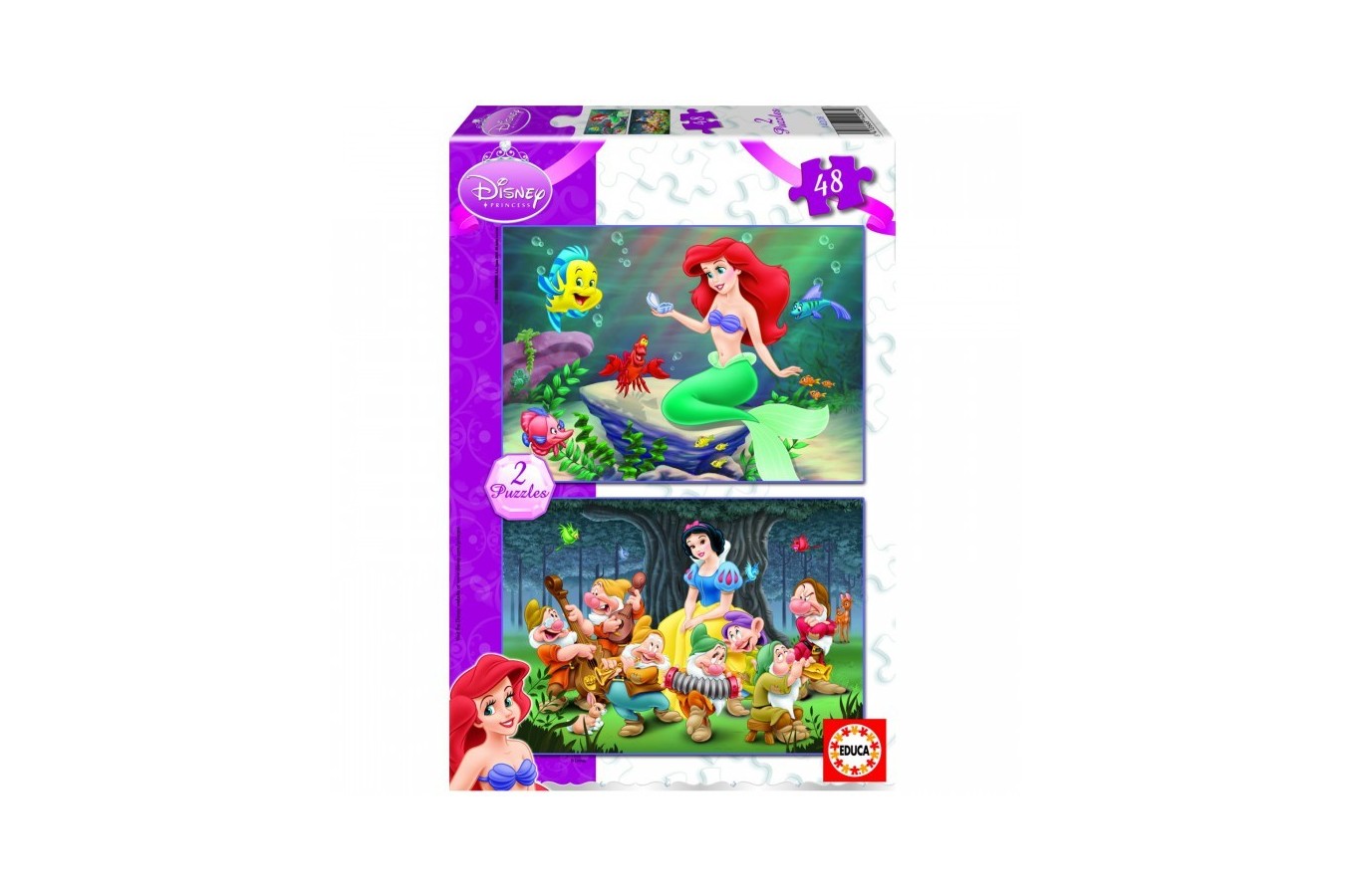 Puzzle Educa - Disney Princesses: Snow White and The Little Mermaid, 2x48 piese (14208)