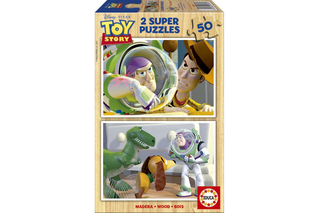 Puzzle din lemn Educa - Toy Story: Buzz Lightyear and his Friends, 2x50 piese (14365)