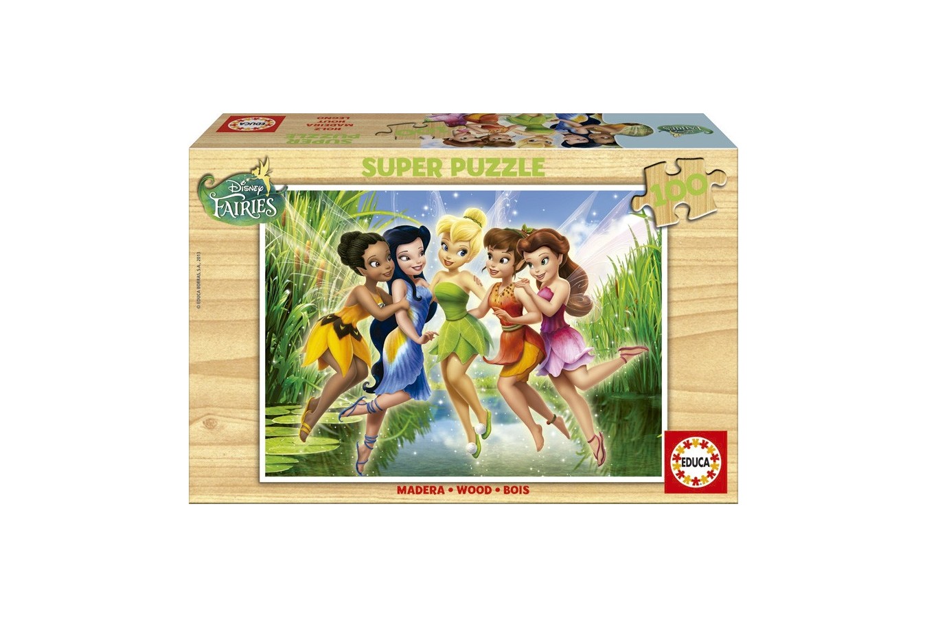Puzzle din lemn Educa - Disney: Fairies in the Marsh, 100 piese (14659)