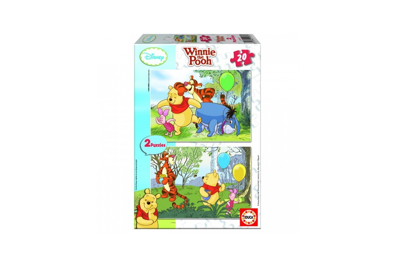 Puzzle Educa - Winnie the Pooh: Balloons, 2x20 piese (14967)