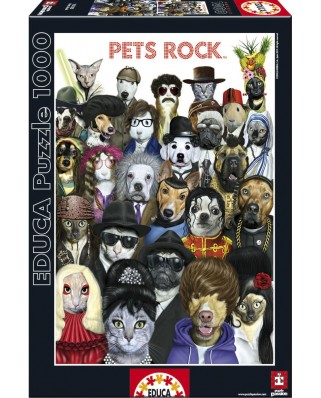 Puzzle Educa - Pets Rock, 1000 piese (15155)