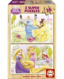 Puzzle din lemn Educa - Disney Princesses, 2x16 piese (15283)