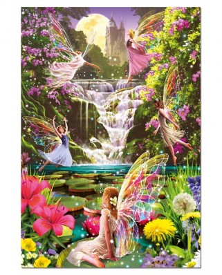 Puzzle Educa - Fairies' Waterfall, 500 piese, include lipici puzzle (15515)