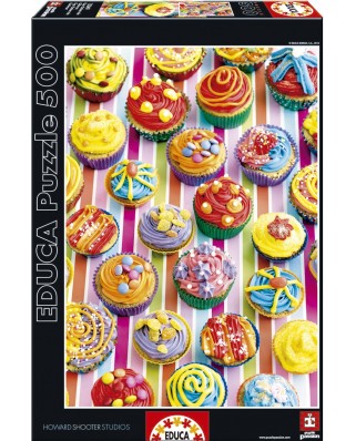 Puzzle Educa - Howard Shooter: Colourful Cupcakes, 500 piese (15549)