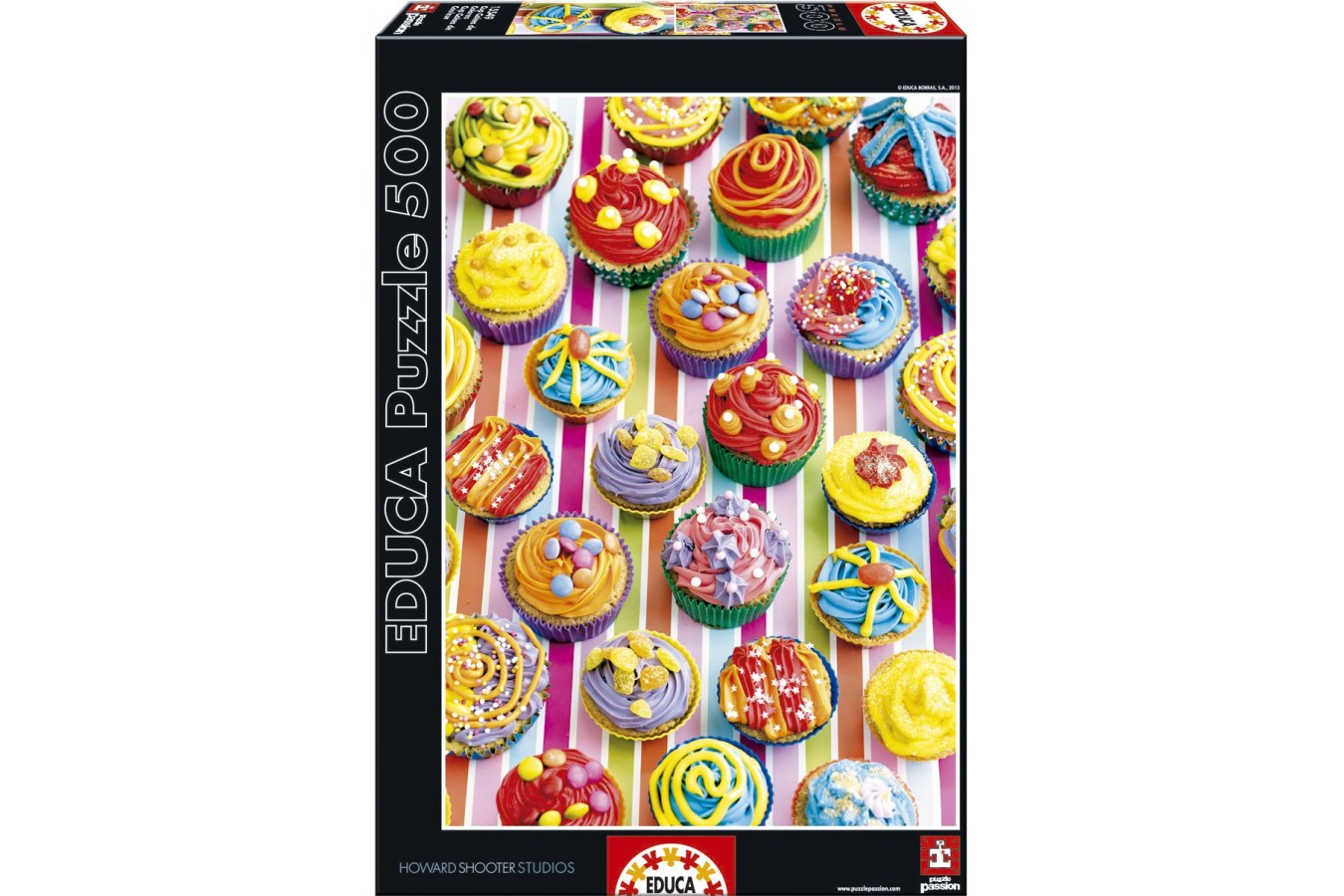 Puzzle Educa - Howard Shooter: Colourful Cupcakes, 500 piese (15549)