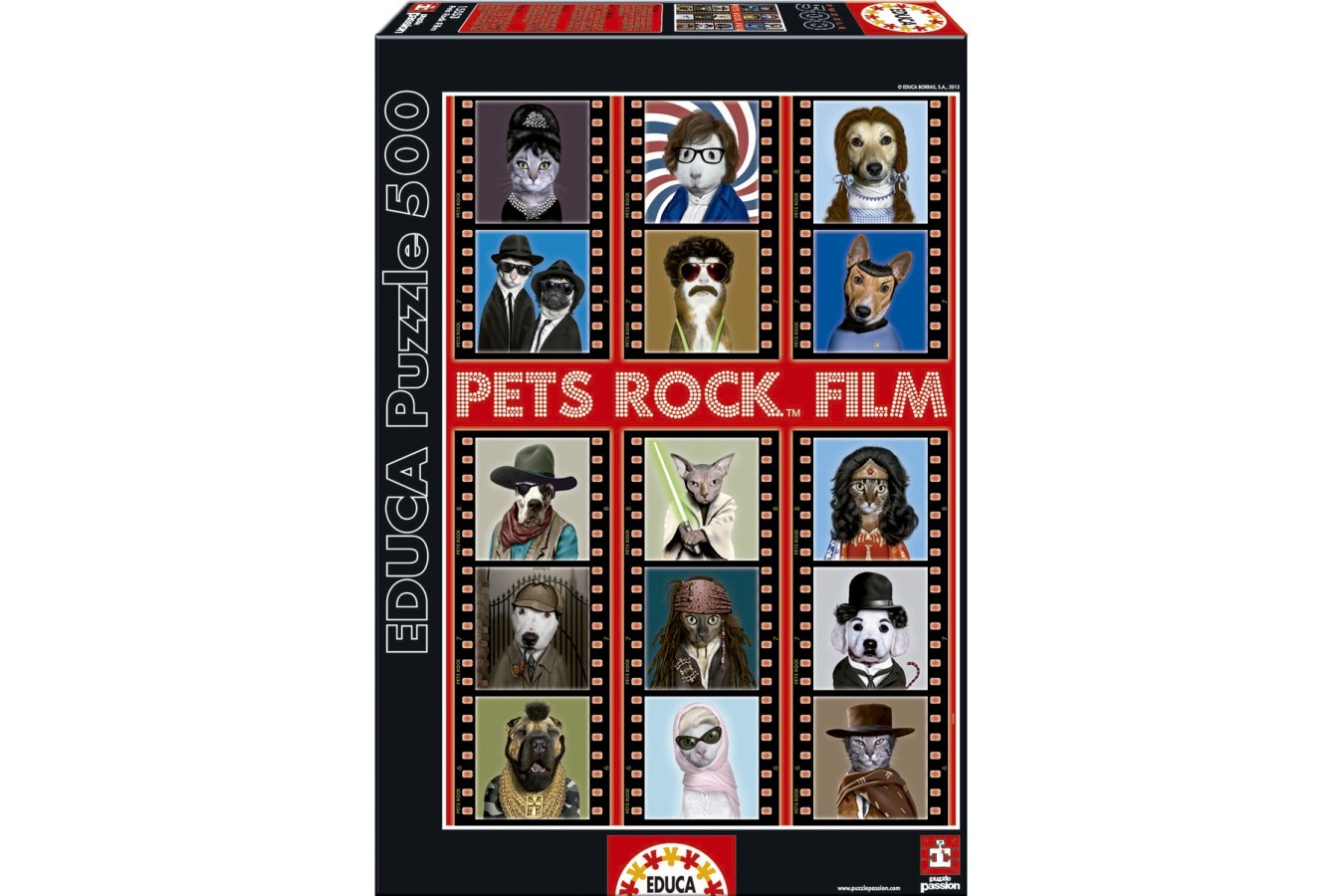 Puzzle Educa - Pets Rock Film, 500 piese (15553)