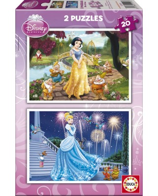 Puzzle Educa - Disney Princesses: Snow-White and Cinderella, 2x20 piese (15593)
