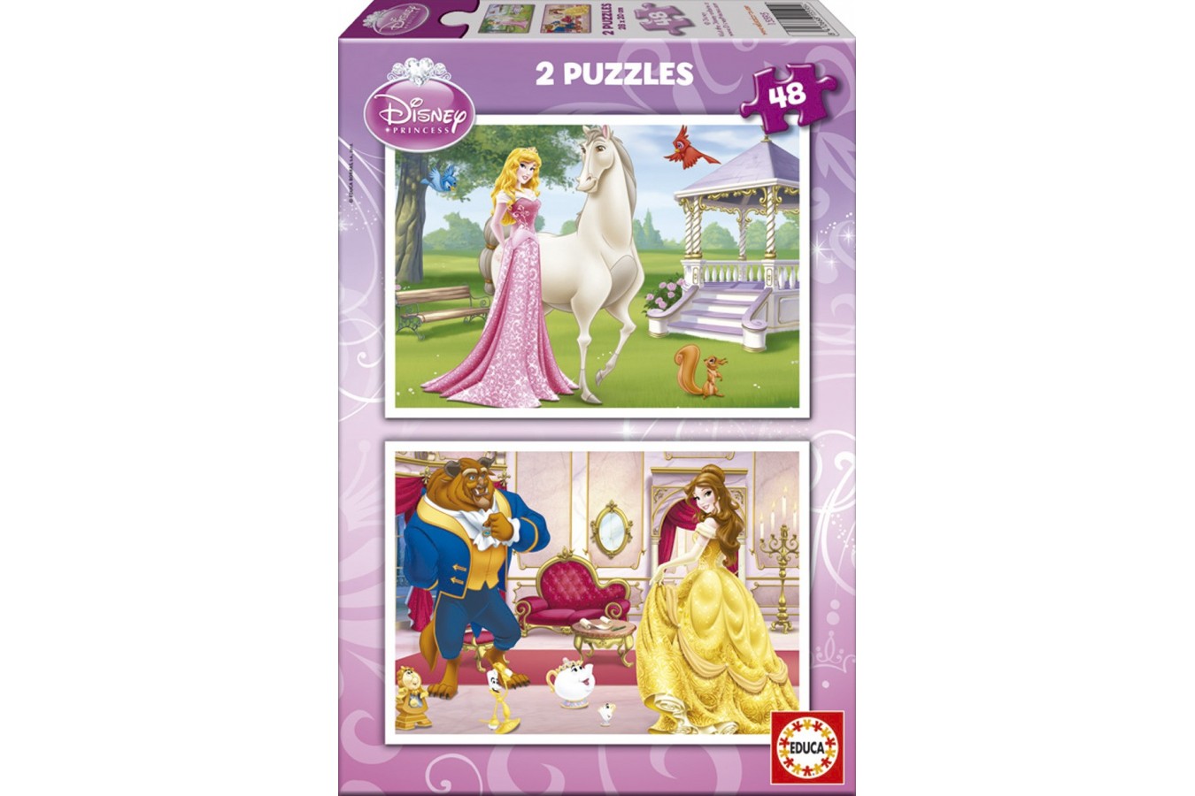 Puzzle Educa - Disney Princesses: Aurora and Belle, 2x48 piese (15595)