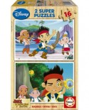 Puzzle din lemn Educa - Jake and the Neverland Pirates, 2x16 piese (15596)