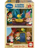 Puzzle din lemn Educa - Jake and the Neverland Pirates, 2x25 piese (15597)