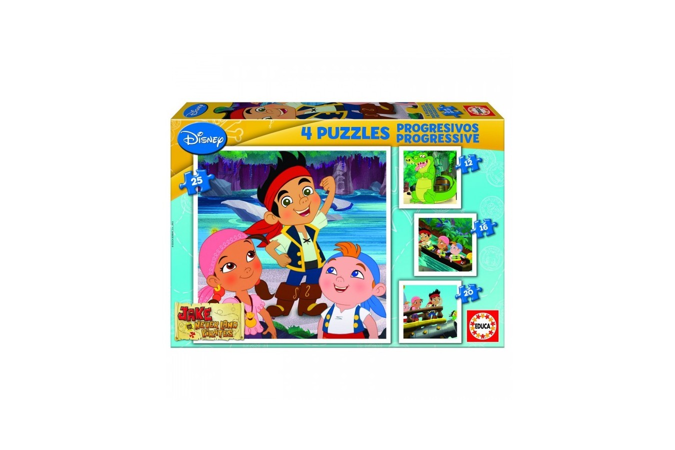 Puzzle Educa - Jake and the Neverland Pirates, 12/16/20/25 piese (15598)