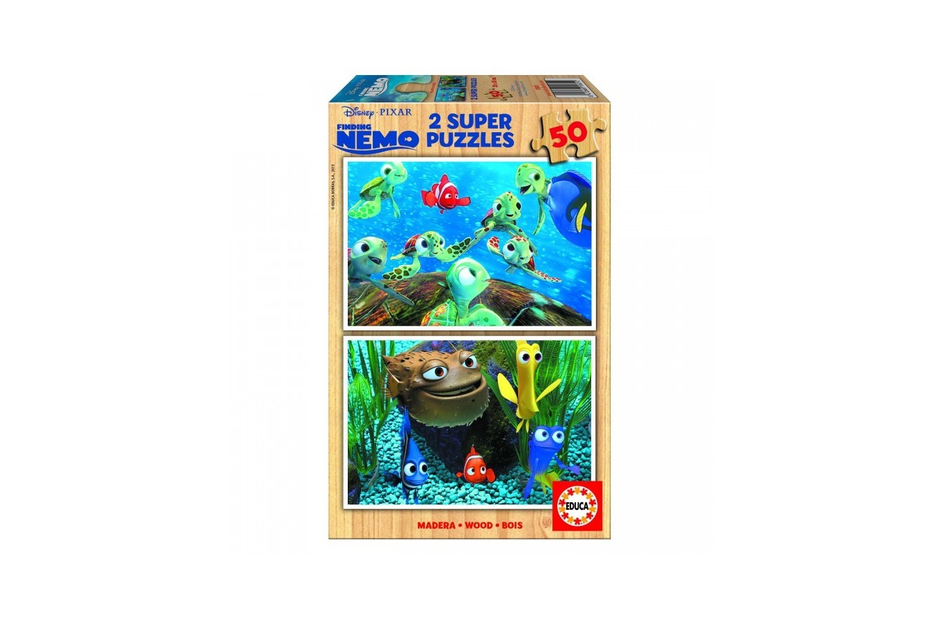 Puzzle din lemn Educa - Finding Nemo, 2x50 piese (15601)