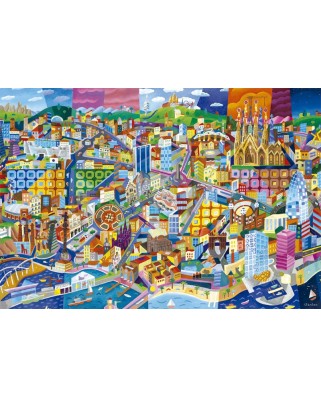 Puzzle Educa - Philip Stanton: Spain: Barcelona, 1500 piese (16001)