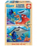 Puzzle din lemn Educa - Finding Dory, 2x50 piese (16695)