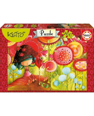 Puzzle Educa - Ketto: Jungle of Flowers, 200 piese, include lipici puzzle (16813)