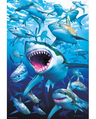 Puzzle Educa - Sharks, 500 piese, include lipici puzzle (17085)