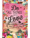 Puzzle Educa - Do All Things With Love, 500 piese, include lipici puzzle (17086)