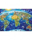 Puzzle Educa - World Landmarks Globe, Adrian Chesterman, 2000 piese, include lipici puzzle (17129)