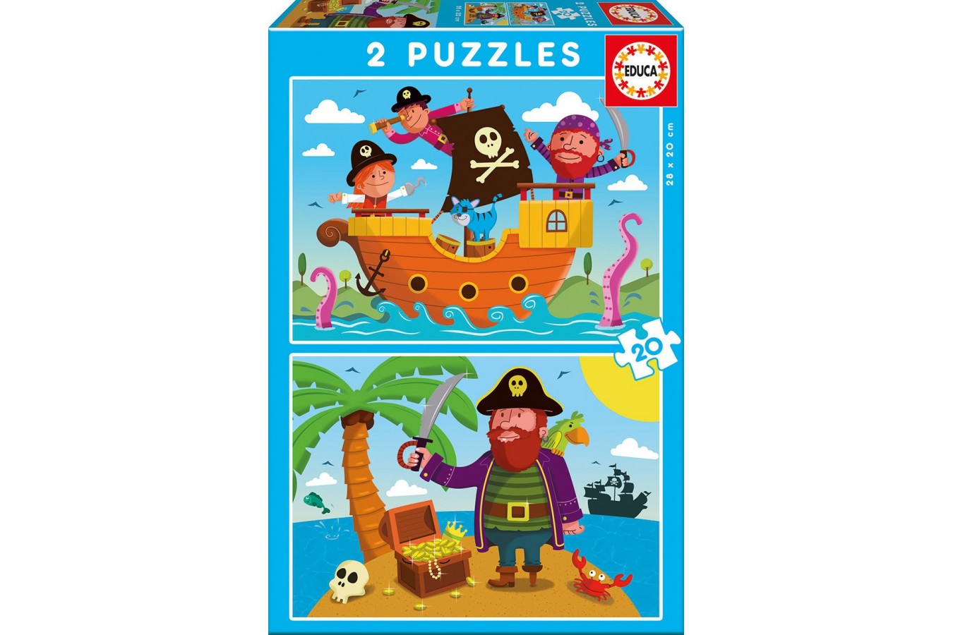 Puzzle Educa - Pirates, 2x20 piese (17149)
