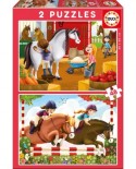 Puzzle Educa - Horses, 2x48 piese (17150)
