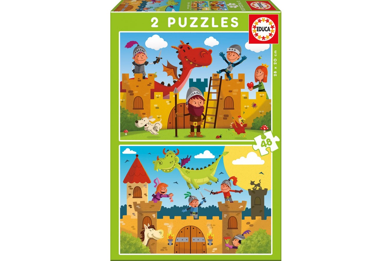 Puzzle Educa - Dragons and Knights, 2x48 piese (17151)