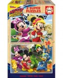Puzzle Educa - Mickey and the Roadster Racers, 2x16 piese (17622)