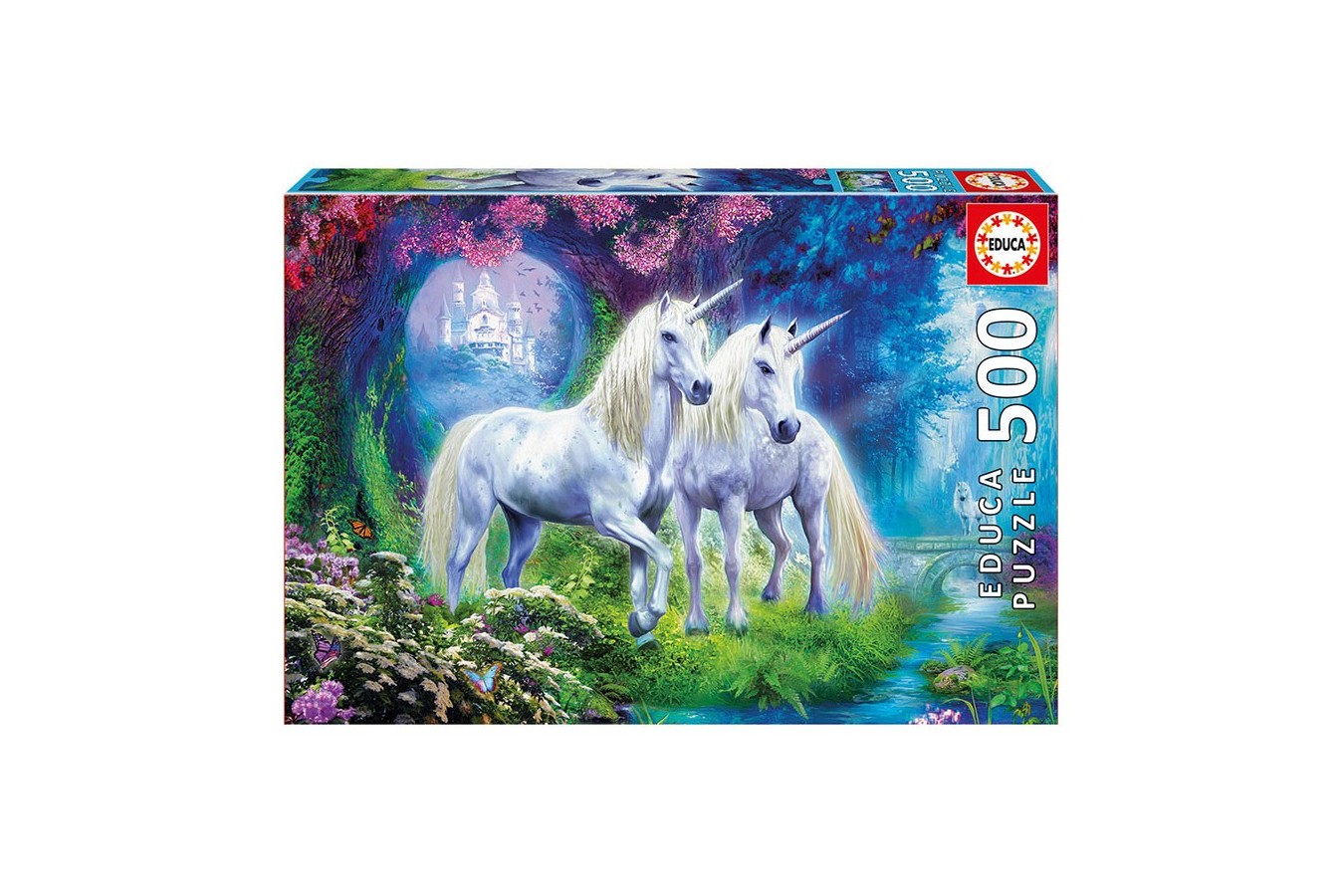 Puzzle Educa - Unicorns in the forest, 500 piese, include lipici puzzle (17648)
