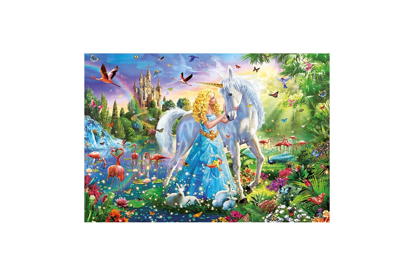 Puzzle Educa - The princess and the unicorn, 1000 piese, include lipici puzzle (17654)