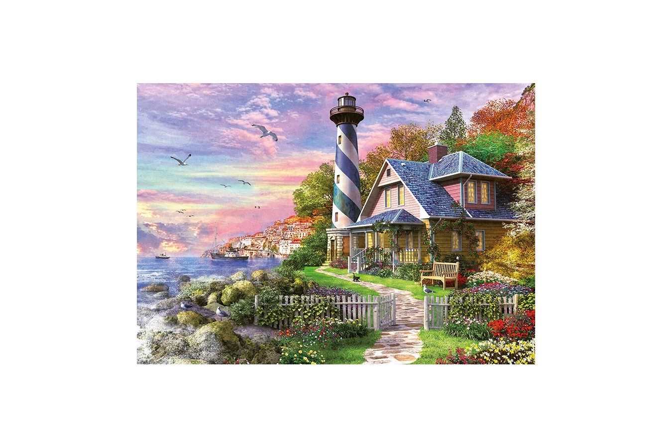 Puzzle Educa - Lighthouse at Rock Bay, 1000 piese, include lipici puzzle (17740)