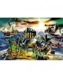 Puzzle Schmidt - Insula piratilor, 150 piese, include 1 figurina Playmobil (56020)