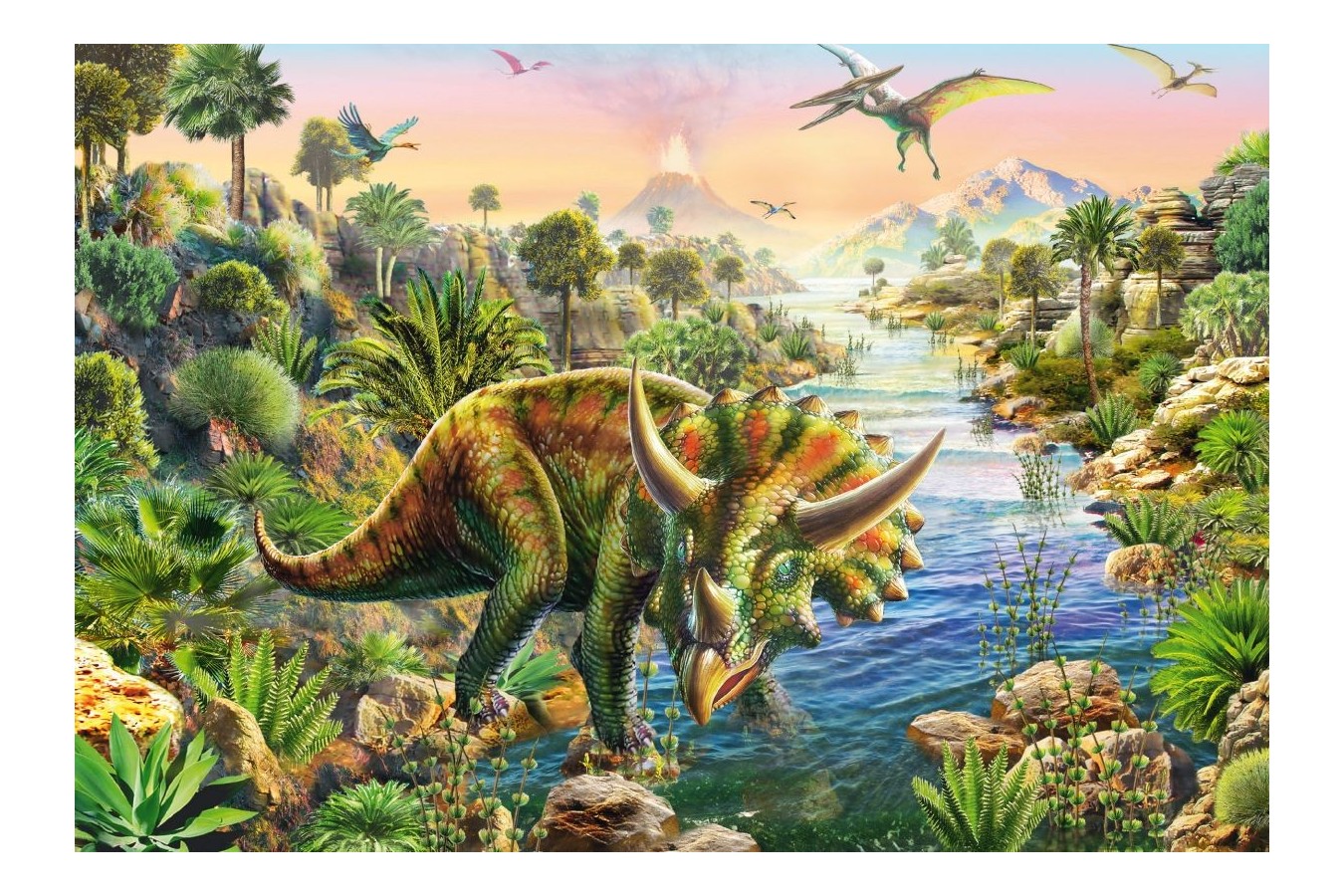 Puzzle Schmidt - Aventurile dinozaurilor, 3x48 piese, include 1 poster (56202)