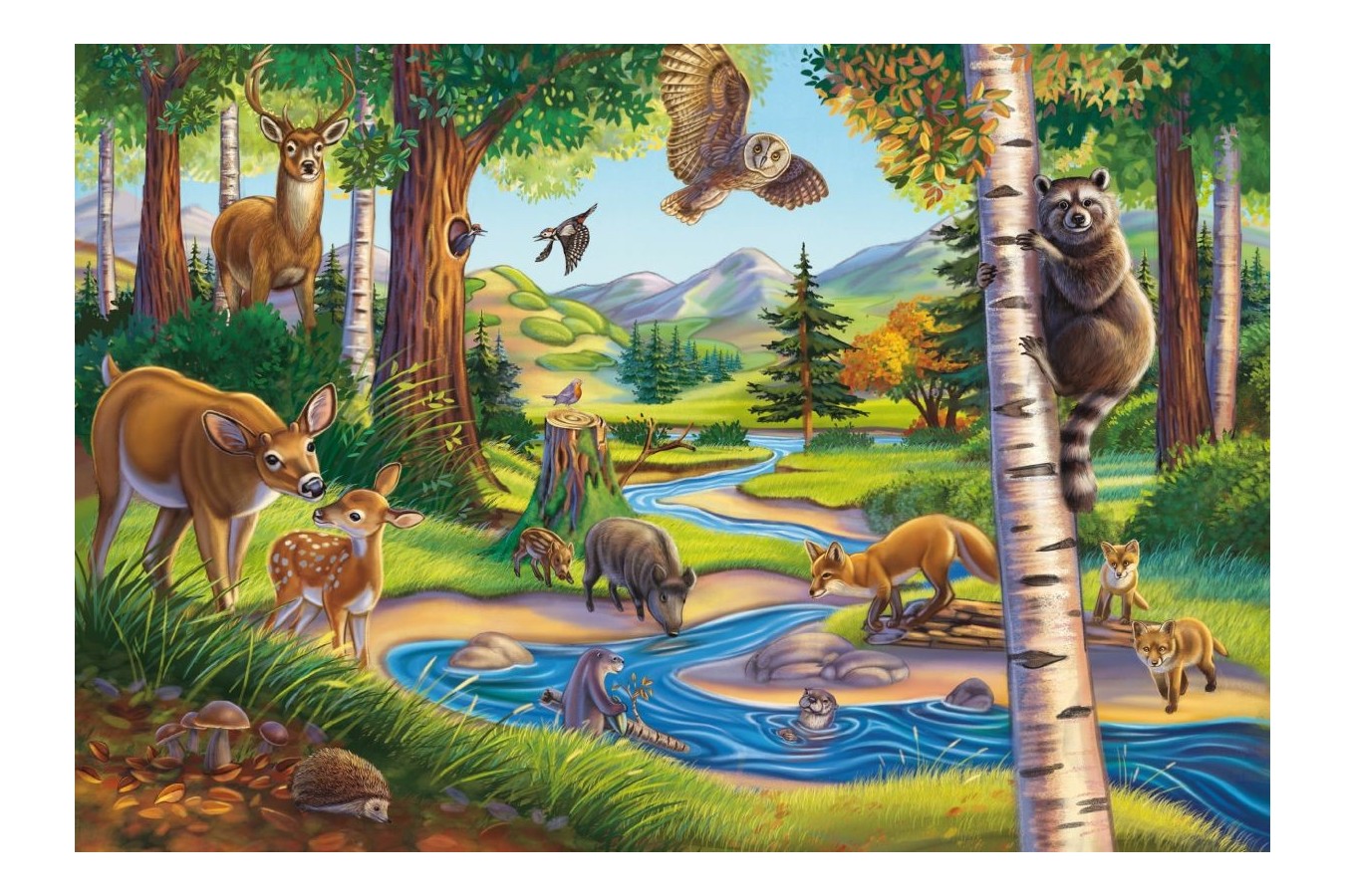 Puzzle Schmidt - Animalele mele favorite, 3x48 piese, include 1 poster (56203)